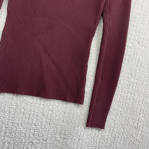Aritzia Babaton Burgundy Dark Red Sculpt Knit Opus Longsleeve Top Women Size XS - Picture 14 of 15